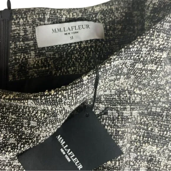 MM Lafleur Lydia Boucle Twisted Strap Tweed Knit Sheath Dress Gray Size 1A NWT - Picture 8 of 14